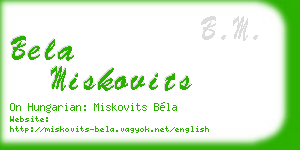 bela miskovits business card